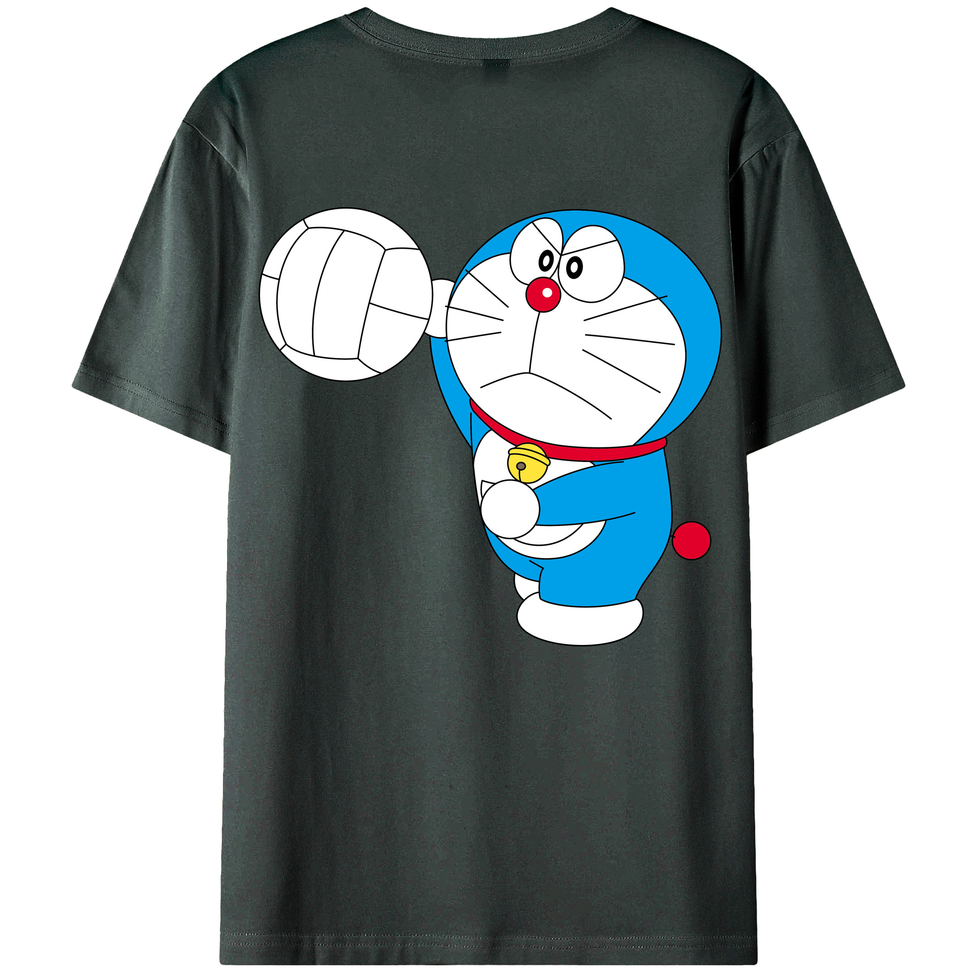（画像用） ドラえもん Doraemon 綿100％ メンズ半袖Tシャツ（バックプリント） 通気性